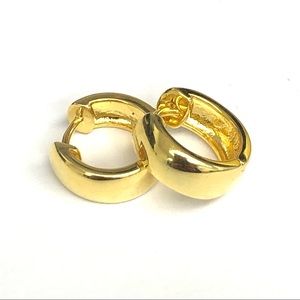 Sterling Silver Gold Plated Huggie Hoop Earrings